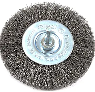 Forney 72739 Wire Wheel Brush, Coarse Crimped with 1/4-Inch Hex Shank, 4-Inch-by-.012-Inch