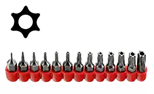 McKay Multifunction 13 Pc, Star 6 Point, Security Tamper Proof, Torx Driver Bit Set- Securely screws onto most ¼" Screwdrivers Sockets & Power Tool Shanks