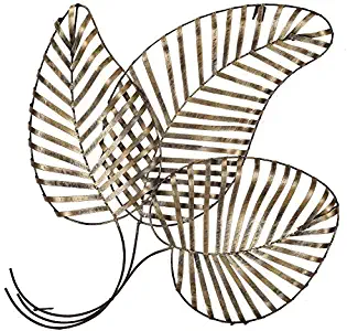 Adeco DN0013 Bronze Leaf Urban Design Metal Wall Decor for Nature Home Art Decoration & Kitchen Gifts, Bronze