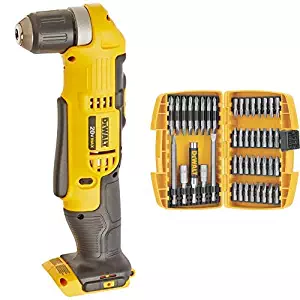 DEWALT DCD740B 20-Volt MAX Li-Ion Right Angle Drill (Tool Only) with DEWALT DW2166 45 Piece Screwdriving Set with Tough Case