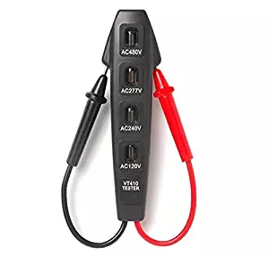 Circuit Tester- 110-460 Volts 4 Way Circuit Tester, Ideal for AC and CD- Multi Voltage Current Tester- Reinforced casing and test leads- By Katzco