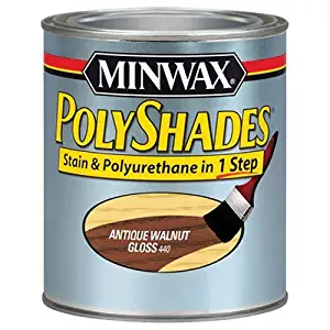 Minwax 61440444 PolyShades - Stain & Polyurethane in 1 Step, quart, Antique Walnut, Gloss