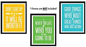 The Proverbs Store Don't Give Up 3 Poster Set Motivational Inspirational Quote Wall Workout Sports Art Boy Girl Teen Fitness Wall Home Decor Office Classroom Dorm Room Gym Entrepreneur (8 x 10 Mixed)