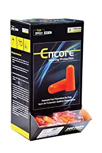 Cordova Safety Products Encore Disposable Ear Plugs - 200 Pack - Cordless Foam Noise Cancelling Hearing Protection - NRR 32 - Orange