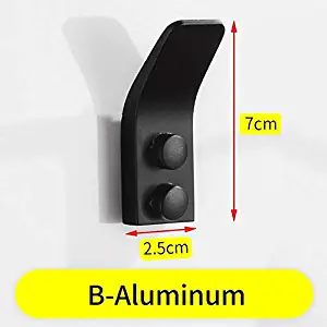 Tools & Home Improvement Double Robe Hook Black Stainless Steel Bathroom Hook for Towels Bag Hat Wall Mounted Clothes Coat Hook Hanger Rack Bath Hardware Bathroom Hardware (Color : B Aluminum)