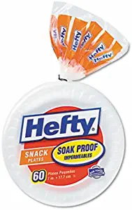 Hefty Soak Proof Tableware, Foam Plates, 7" Dia, 60/Pack