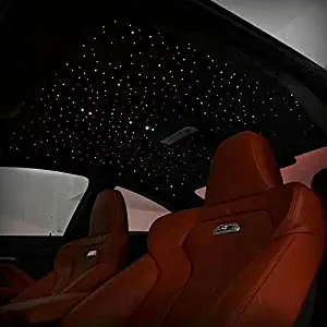 Car Use 16W LED Fiber Optic Star Ceiling Kit RGBW Light, 28 Keys Remote Sound Sensor Musical Lighting 0.03in/0.75mm 0.04in/1mm 0.06in/1.5mm 9.8ft/3m Long 430PCs