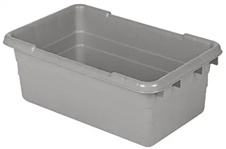 Akro-Mils 34305 Jumbo Lug Plastic Nest and Cross Stack Tub Tote - 25" x 16" x 9" - Case of 6 - Grey