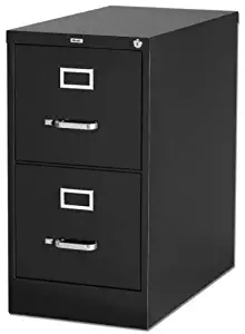 Lorell 2-Drawer Vertical File with Lock, 15 by 26-1/2 by 28-3/8-Inch, Black