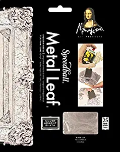 Speedball 10206 Mona Lisa Composition Silver Metal Leaf Sheets, Metal Leafing Sheets Made of Aluminum - 25 Pack