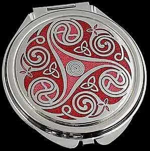 Sea Gems Compact Mirror in a Celtic Trinity and Triskele Design.