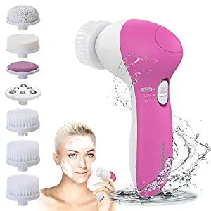 Facial Brush, PIXNOR [Newest 2020] 7 in 1 Electric Face Cleansing Brushes Waterproof Face Spin Brush for Deep Cleansing, Gentle Exfoliating, Removing Blackhead and Massaging