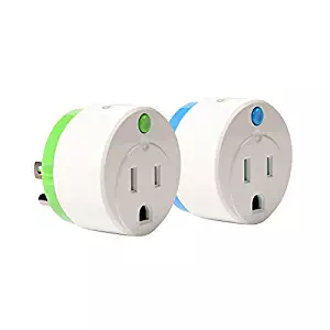 NEO Z-Wave Plus Smart Mini Power Plug Zwave Socket Zwave Outlet Home Automation, Work with Wink, SmartThings, Vera, Fibaro & more, Green&Blue 2PK