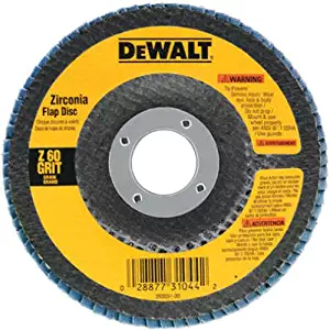 DEWALT DW8302 4-Inch by 5/8-Inch 60 Grit Zirconia Angle Grinder Flap Disc