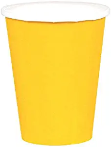 Sunshine Yellow Paper Cups | 9 oz. | Pack of 20 | Party Supply