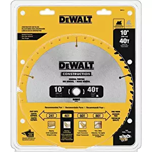 DEWALT DW3114 Series 20 10-Inch 40 Tooth ATB Thin Kerf Saw Blade with 5/8-Inch Arbor