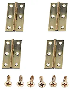 Liyafy 3 Inch Butt Hinges for Cupboard Cabinet Home Furniture Hardware Door Folding Butt Hinge Copper Tone 4 Pcs