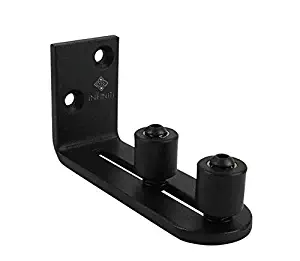 New Improved Design!!! Barn Door Floor Guide | Smooth AS Butter Bearings!!! | Stay Roller Sliding Adjustable by Infiniti Elementz | Unique Guide Flush with Floor | Durable Steel Frame (Black)