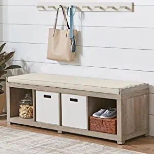 Better Homes and Gardens 4-Cube Organizer Storage Bench - Rustic Gray (Rustic Gray)