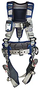 3M DBI-SALA 1112535 ExoFit STRATA, Aluminum Back/Side D-Rings, Tri-Lock Revolver QC Buckles with Sewn in Hip Pad/Belt, Small, Blue/Gray