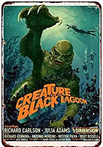 NNHG Tin Sign 8x12 inches Creature from The Black Lagoon Movie Poster Reproduction Decorative Metal Signs