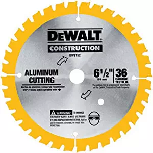 DEWALT DW9152 6-1/2-Inch 36 Tooth Aluminum Cutting Saw Blade with 5/8-Inch Arbor