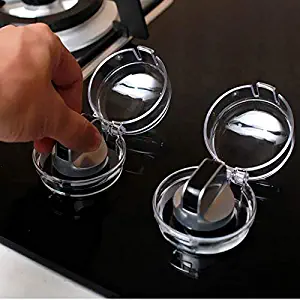 8PCS Clear Stove Knob Safety Covers Child Protection Gas Cooker Oven Stove Switch Knob Transparent Protective Covers for Home Restaurant Kitchen