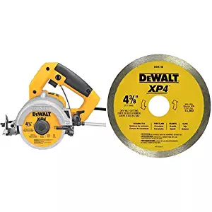 DEWALT DWC860W 4-3/8-Inch Wet/Dry Masonry Saw with DEWALT DW4738 4 3/8-Inch by .060-Inch Wet/Dry XP4 Porclean and Tile Blade