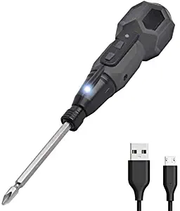 Vertak 3.6V Rechargeable Cordless Screwdriver, Portable Mini Power Drill Automatic Screw-Driver Bit with LED Light, USB Cable Included