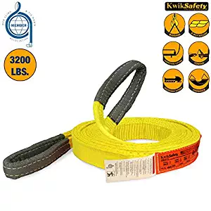 KwikSafety (Charlotte, NC) Mighty Sumo 1”x 30’ Poly Web Sling | Lifting Strap for Construction | ASME OSHA | 3200lbs Vertical 2550lbs Choker 6400lbs Basket | Rigging Moving Towing Hoisting Work Gear