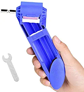 Portable Diamond Drill Bit Sharpening Tool, Plastic Iron-based Bit for Grinding Easy and Convinient to Use Drill Bit Grinder with a Little Wrench (blue)