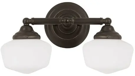 Sea Gull Lighting 44437-782 Academy Two Light Wall / Bath Vanity Style Lights, Heirloom Bronze Finish