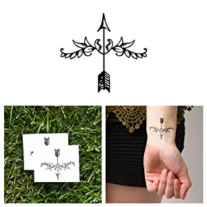 Tattify Decorative Arrow Temporary Tattoo - Fleur de Arrow (Set of 2)