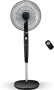 Vertical Vertical Fan, 5 Silent Modes, Adjustable Height and tilt, Remote Control, Fan Silent Home, 16 inches, Black