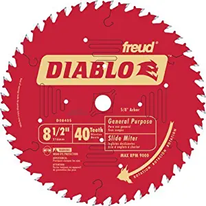 Freud D0840S Diablo 8-1/2-Inch 40 Tooth ATB Fine Finishing Miter Saw Blade with 5/8-Inch Arbor