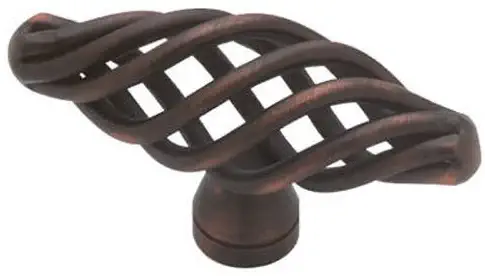 Liberty PN0528-VBR-C Kitchen Cabinet Hardware Knob with Small Oval Birdcage Design