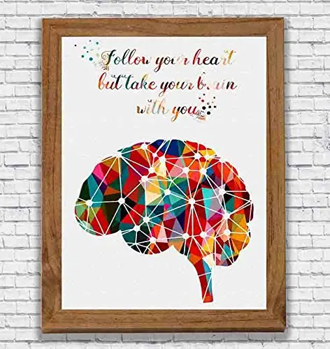 Brain Anatomy Quote Watercolor Poster Art Print Wall Decor Artworks Wall Art Dining Room Art Wall Hanging Kitchen Decor House Warming