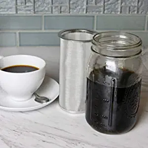 Allegro Huyer Wide Mouth Quart Mason Jars Coffee & Iced Tea Maker Stainless Steel Filter for 32oz Wide Mouth Mason Jars