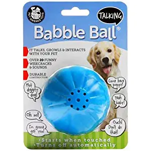 Pet Qwerks Talking Babble Ball Interactive Pet Toy - Wisecracks & Makes Funny Sounds, Electronic Ball that Talks & Makes Noises - Avoids Boredom & Keeps Your Dog Active