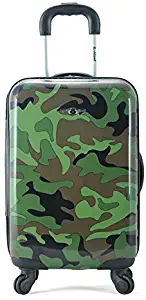 Rockland Safari Hardside Spinner Wheel Luggage, Camouflage, Carry-On 20-Inch