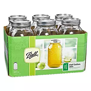 Ball 68100 Half Gallon Wide Mouth Canning Jars 6 Count