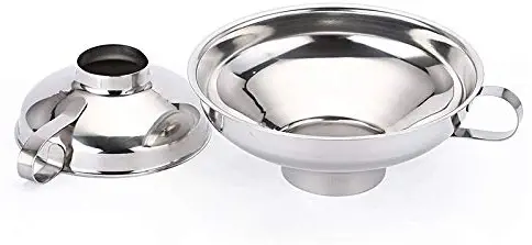 Allegro Huyer Wide Mouth Quart Mason Jars Stainless Steel Canning Funnel Wide Mouth Canning Stainless Steel Mason Jar Funnel with Handle for Regular Jars Metal Tools