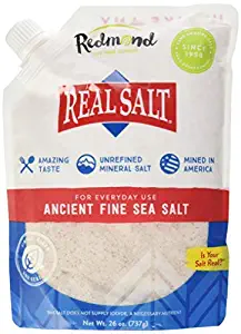 Redmond Real Salt Fine Salt Natural Unrefined Organic Gluten Free Fine- 26 ounce pouch (1 Pack)