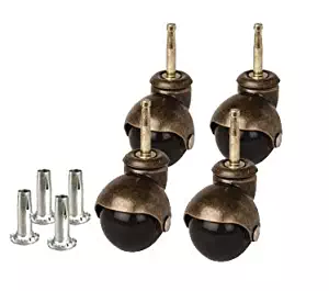 Caster Classics 4-Pack 2-inch Antique Gold Ball Caster with Wood Stem & Socket
