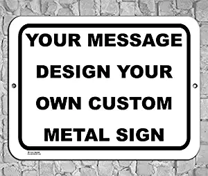 BA IMAGE Personalized Custom White 007 Aluminum Metal Sign with Your Name! (9x12 White w/Black, Horizontal)