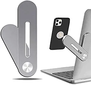 Magnetic Cellphone Mount, Side Mount Clip for Laptop : Fixed Clip on Flat and Slim Monitor or Laptop Monitor, Safty Cellphone Stand for Smartphone,Enjoying Dual Screen at The Same Time