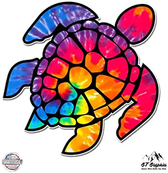 GT Graphics Tie Dye Sea Turtle - Vinyl Sticker Waterproof Decal