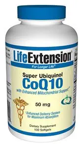 Life Extension Super Ubiquinol CoQ10 with Enhanced Mitochondrial Support, 50 mg, 100 Count