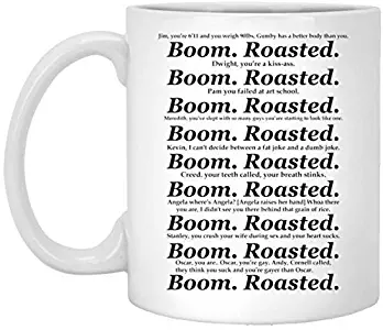 Boom Roasted The Office Mug, Coffee Mugs, Tea Cup White 11oz Ceramic