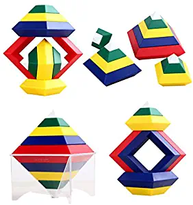 Agirlgle Building Blocks Stacking Toys for Kids Stacker Toy 3D Puzzle Stem Toys Pyramid Speed Cube, Creative Educational Toys for Kids Preschool Learning Toys Stacking Block